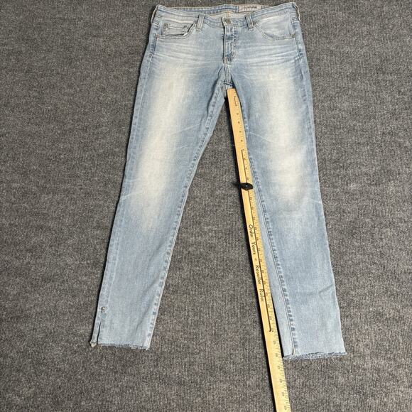 AG Adriano Goldschmied Jeans Womens 30 R Blue Legging Ankle Super Skinny Raw Hem - Picture 14 of 16